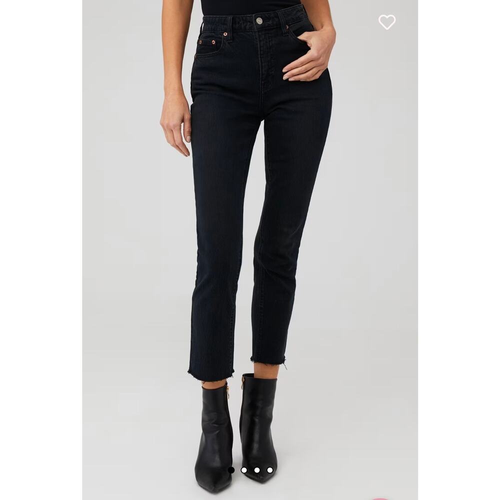 Daze DAILY DRIVER HIGH RISE SKINNY STRAIGHT in Inked (Black)